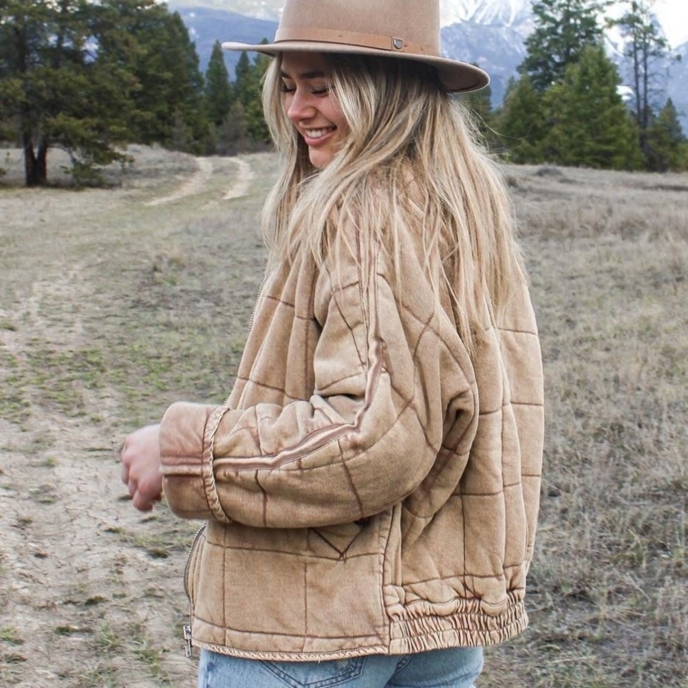 Free People Quilted Dolman Jacket